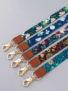 1 Set mit Blumen- und Pflanzenmuster Lanyard + Ausweishalter Kombination, Ausweishalter für Personalausweis, Arbeitsausweis, Arzt, Krankenschwester, Brustkartenhalter, Lehrer Lanyard, Schlüsselband, Ausweiskordel, einzeln oder kombiniert verwendbar, Schulmaterial, Schulbeginn