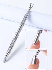 50pcs Sanding Slice Scrub Russian Steel Push Set #240 Grit Sheet Polish Nail Beveled Steel Pusher Replacement Self-Adhesive Sand Flak With Stainless Steel Push Manicure Tool,Nail Supplies,Nail Tools,Nail Art Tools,Back To School,Nails,Nail Tools For Press On Nails