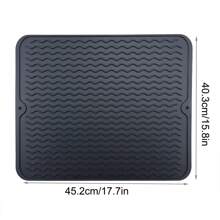 1 件装硅胶沥水垫，带波浪凹槽的多功能硅胶杯沥水垫，耐热桌垫 - 1pcs - 查看 10