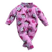 Kit 4 Printed Suedine Baby Jumpsuits 100% Cotton - 淺粉色 - 查看 3