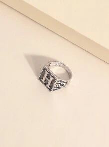 1 Máy Tính Hợp Kim Kim Loại Chữ Cái Tiếng Anh A M H Nhẫn Unisex Có Thể Điều Chỉnh Vintage & Hợp Thời Trang Phong Cách Hiphop Nhẫn - Màu Bạc Cổ - Xem 6