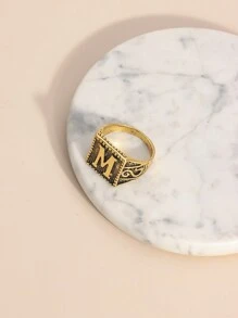 1 Máy Tính Hợp Kim Kim Loại Chữ Cái Tiếng Anh A M H Nhẫn Unisex Có Thể Điều Chỉnh Vintage & Hợp Thời Trang Phong Cách Hiphop Nhẫn - Màu Bạc Cổ - Xem 5