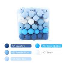 50 件霓虹硅胶珠子套件 - 12/15 毫米鲜艳圆珠混合套装，DIY 珠宝制作工艺配件，时尚装饰珠子，适用于笔饰、手链、项链、钥匙扣和多用途创意礼物 - 彩色 - 查看 8