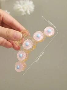 1pc Daisy Flower Hair Claw Clip, Suitable For Daily Wear - Pink - View 3