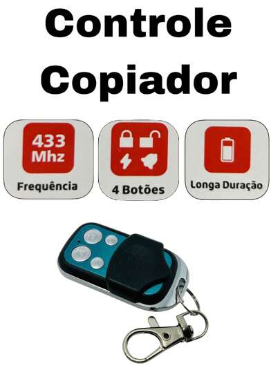 Controle Clone Remoto Alarme Copiador Duplicador Portão 433mhz