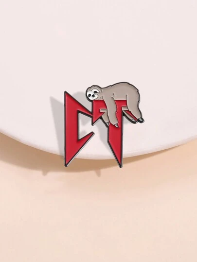 1 件可爱树懒形高尔夫球标志/帽夹，卡通趣味金属合金棒球帽徽章配件，适合男女日常佩戴