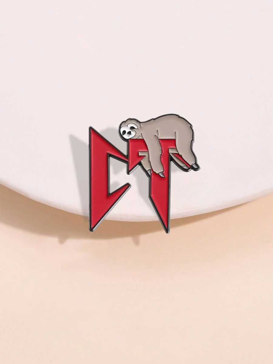 1pc Cute Sloth Shaped Golf Ball Marker/Hat Clip, Cartoon Fun Metal Alloy Baseball Cap Badge Accessory For Men & Women Daily Wear