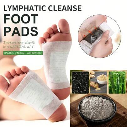 100 piezas Almohadillas naturales de limpieza profunda de hierbas para los pies, parches para el cuidado diario que alivian el estrés, mejoran el sueño y los pies fríos, pomada para pies de adultos con jengibre, carbón de bambú, lavanda y parches de hierbas