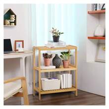 3 Tier Bamboo Shelf Storage Organizer Rack Toilet Utility Shelves Standing Shelf Units For Bathroom, Living Room, Kitchen - 彩色 - 查看 1