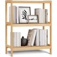 3 Tier Bamboo Shelf Storage Organizer Rack Toilet Utility Shelves Standing Shelf Units For Bathroom, Living Room, Kitchen - 彩色 - 查看 6
