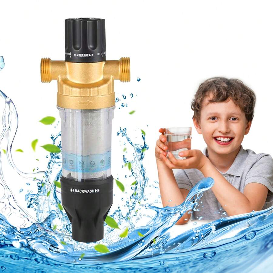 FXLTSBL Rinseable Fine Filter, Pre-Filter, Tap Water Filter Water, Pre-Filter Sediment Filter, Spin Down Sediment Water Filter, For Well Water Hose Sediment Filter - Without Pressure Gauge - View 1