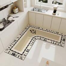 Luxurious Silicone Floor Mat, Water & Oil Absorbent, Non-Slip, Easy Clean L-Shaped Kitchen Rug - Multicolor - View 2
