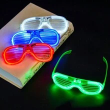 12/25 PCS LED Light Up Glasses Bulk 5 Colors Glow Glasses Glow In The Dark Party Supplies Neon Party Favors For Wedding Birthday Christmas - Nhiều màu - Xem 5