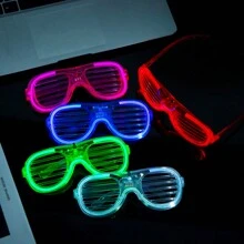 12/25 PCS LED Light Up Glasses Bulk 5 Colors Glow Glasses Glow In The Dark Party Supplies Neon Party Favors For Wedding Birthday Christmas - Nhiều màu - Xem 4