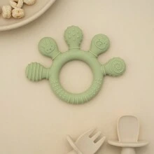 1pc Silicone Teethers Ring For Babies Toddler, Soft Infants Chew Teething Toys Pain Relief