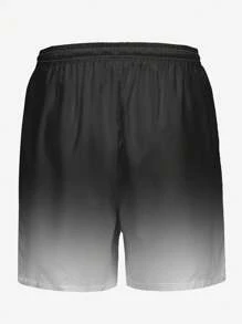 HANZUNPIN 2pcs Men Hooded Sweatshirt And Shorts Set, Relaxed Fit Crease-Resistant Streetwear Casual Sports Outfit With 3D Digital Printed Pattern And Kangaroo Pocket, Drawstring Hoodie And Sweatpants Tracksuit For Men - Black - View 7