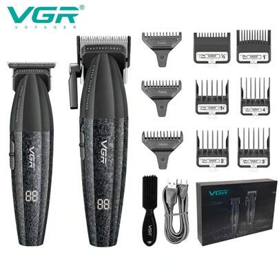 VGR VGR Hair Clipper Professional Hair Trimmer Adjustable Barber Rechargeable Hair Cutting Machine 9000 RPM Trimmer For Men V-640