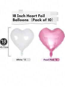 10pcs Pink & Blue Heart Shaped Balloons, 18 Inch Light Blue & Pink Foil Heart Balloons, Pearl Pink & Blue Heart Foil Balloons, Baby Blue & Pink Party Balloons, Suitable For Baby Shower, Gender Reveal, Birthday, Mother's Day - Multicolor - View 12