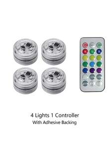 Mini Knob Remote Control Underwater Light, LED RGB Color Changing Waterproof Candle Light, Suitable For Car, Pool, Pond, Vase, Bathtub, Aquarium, Fountain, And Other Water Scenes