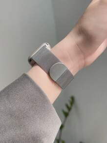 1条男女通用经典金属网状运动表带，兼容45mm Ultra 3/2/1、49mm、38mm、40mm、41mm、42mm、44mm、46mm米兰尼斯表带，兼容Series 11、SE、10、9、8、7、6、5、4、3、2、1系列配件 - 銀色 - 查看 4