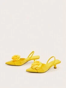 Women's Niche Elegant Comfortable Fashion Metal Buckle Decor High Heel Pumps