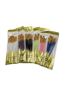 60pcs/10pcs Plastic Handle 10pcs Oil Painting Brush Set, Painting Watercolor Hand-Painted Fine Art Brush Set