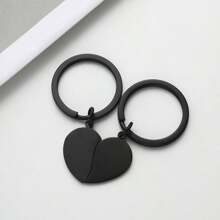 1 par de llaveros personalizables para parejas, con forma de corazón cuando se unen, material de acero inoxidable, adecuado para colgar en tazas, mochilas, gran regalo para parejas, amigos, fiestas, cumpleaños, Navidad