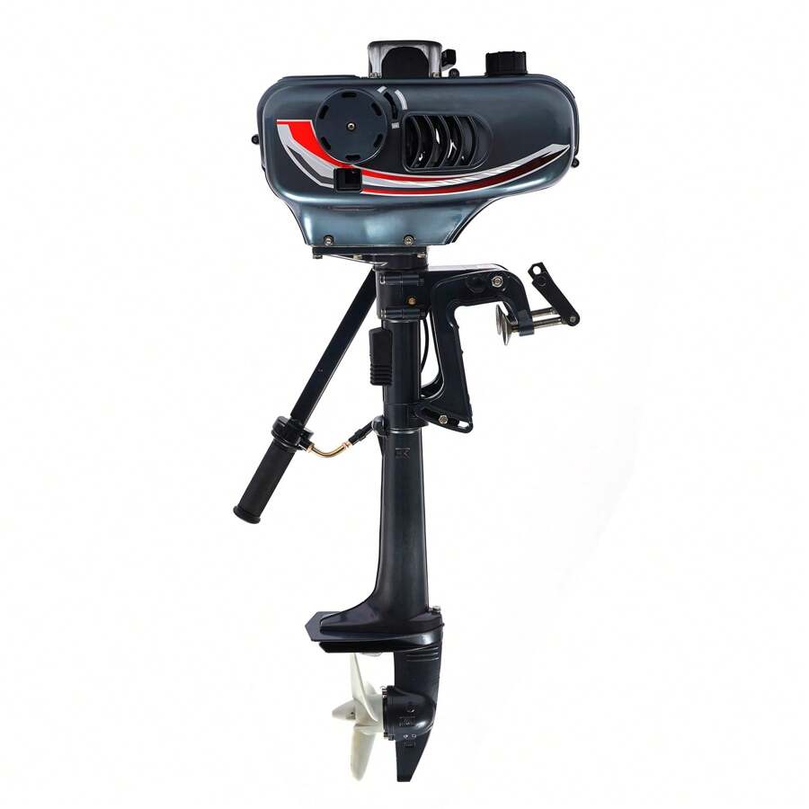 3.5 HP 2 Stroke Outboard Motor CDI Water Cooling Boat Engine Motor Heavy Duty Outboard Motor Fishing Boat Engine Water Cooling - Black - View 1
