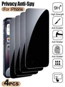 4 件防窥钢化玻璃屏幕保护膜，兼容 iPhone 16、15、15 Plus、15 Pro、15 Pro Max，全面保护隐私屏幕膜，高清防刮，护眼手机膜，适用于 14 Pro、14 Pro Max、13、13 Pro、13 Pro Max、12、12 Pro、12 Pro Max、11、11 Pro、11 Pro Max、X、XS、XS Max、XR - 防窺膜4片 - 查看 2