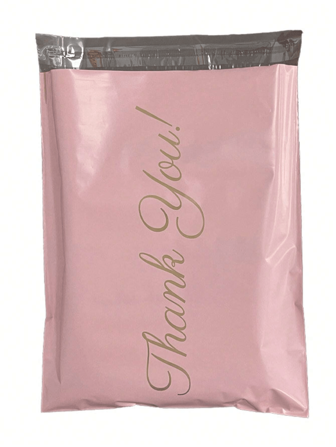 20/50/100 piezas Elegantes bolsas de regalo color rosa "Gracias" - Diseño de cierre adhesivo impermeable, adecuado para fiestas y pequeños negocios, decoraciones para bodas y celebraciones, apto para embalaje de regalos de fiesta, embalaje de regalos de Acción de Gracias