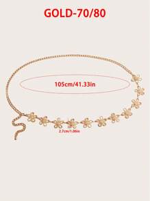 1 pièce Chaîne de corps en métal vintage ajourée en forme de fleur pour femmes. Décoration bohème multirang pour la taille, convient pour les coiffures décontractées. Idéal pour les occasions comme Halloween, Noël, l'été, l'école, l'automne.