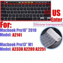 SDYIGOE Cubierta de silicona para teclado para todos los modelos Air/Pro de 13 ", 14", 15 "y 16", con chip M1, M2, M3 y M4, modelos A2918, A2991, A2338, A2337, A2681, A3113, A3240, versiones US y EU - silicona transparente - Ver 20