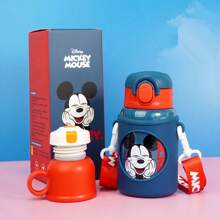1 件 480 毫升迪士尼不锈钢真空保温水瓶，带双盖、吸管、直饮、防漏和持久控温杯 - Strawberry Bear - 查看 10