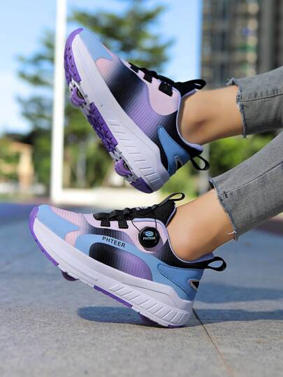 Roller Skate Shoes With Wheels For Men & Women Students, Teenagers Four-Wheel Wheeled Sneakers For Walking & Sliding, Breathable Mesh