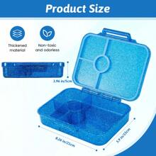Hộp đựng cơm trưa Bento 4 ngăn Tritan có kim tuyến, chống rò rỉ, an toàn với lò vi sóng/máy rửa chén, quà tặng Giáng sinh, đồ dùng học tập - Nhiều màu - Xem 8