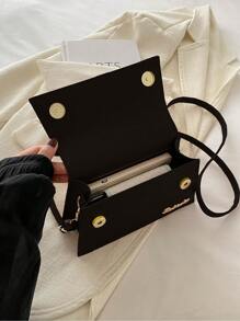 1pc Elegant Flap Cover Handbag, Suitable For Women Shopping And Dating, Versatile For All Seasons