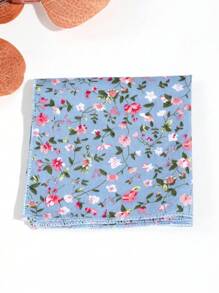 1pc Men's Casual Ditsy Floral Pattern Pocket Square Handkerchief, Suitable For Dating, Daily Wear, Banquet Matching