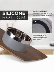 Supet 1 Peça Tigela para Cachorro Redonda Reforçada de Aço Inoxidável, Cor Sólida Estilosa, Tigela para Gato e Cachorro Antiderrapante, Adequada para Uso Interno e Externo