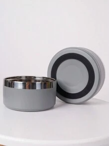 Supet 1 Peça Tigela para Cachorro Redonda Reforçada de Aço Inoxidável, Cor Sólida Estilosa, Tigela para Gato e Cachorro Antiderrapante, Adequada para Uso Interno e Externo