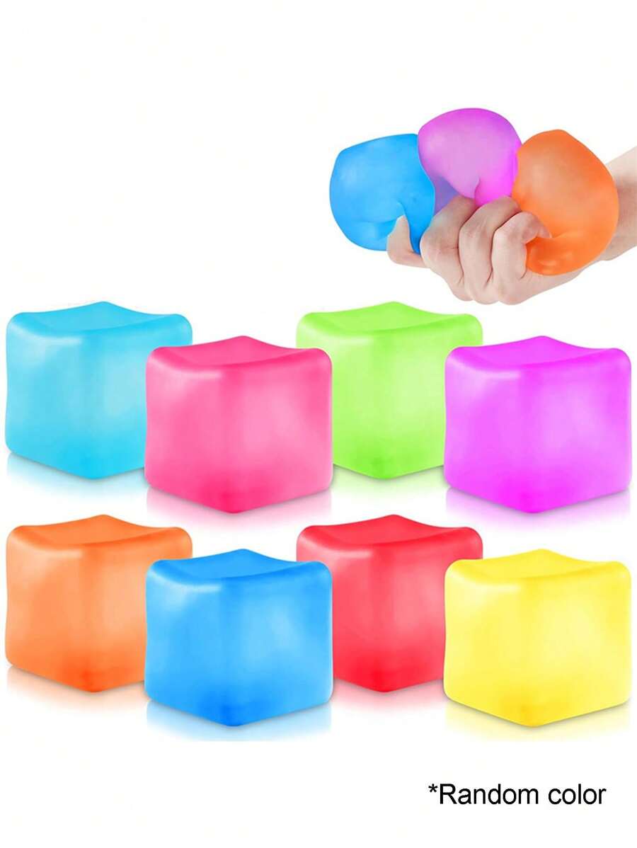 1/5/10/20/30 件精美立方体玩具成人派对礼物，冰块减压球，挤压感官立方体，柔软的抗焦虑玩具，适合患有注意力缺陷多动症 (ADHD) 的成人（随机） - 彩色 - 查看 1