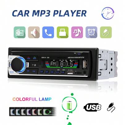 1 Din 12V Bluetooth 2.0 Car Radio Car Player Car MP3 Stereo Car Hands-Free Audio Radio Support AUX SD Card U Disk SD Card Reader