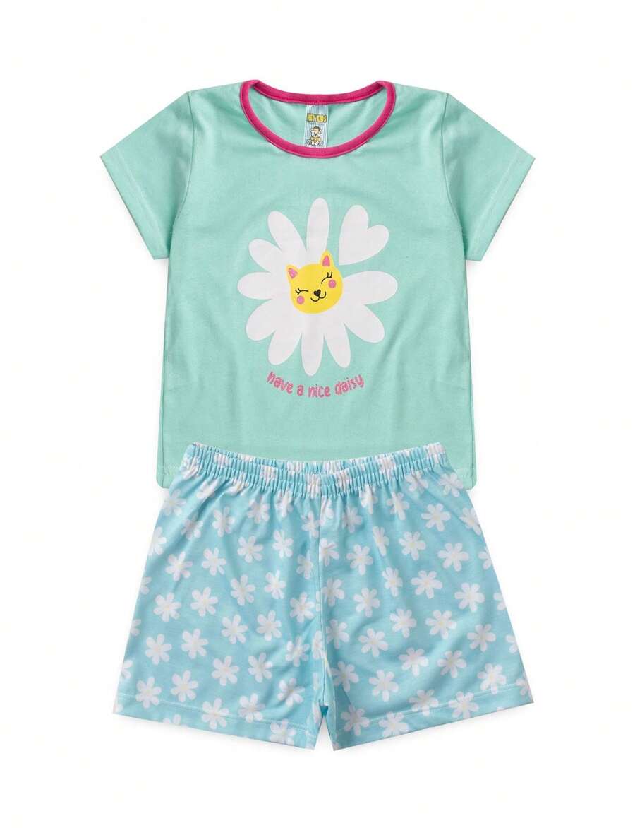 Have A Nice Daisy Summer Women's Children's Pajamas - Hey Kids - Light Blue - 藍色 - 查看 1