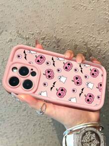节日万圣节南瓜彩绘新款高端纹理加厚防摔保护手机壳兼容 iPhone 15、iPhone 14、iPhone XR/7/8、iPhone 15 Pro Max、iPhone 13、iPhone 14、iPhone 11、P12、XS 柔软 TPU 防摔彩绘手机壳 - 彩色 - 查看 4