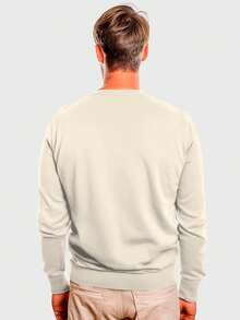 Brooklyn Print Men's Flannel Round Neck Sweatshirt - Màu be - Xem 2