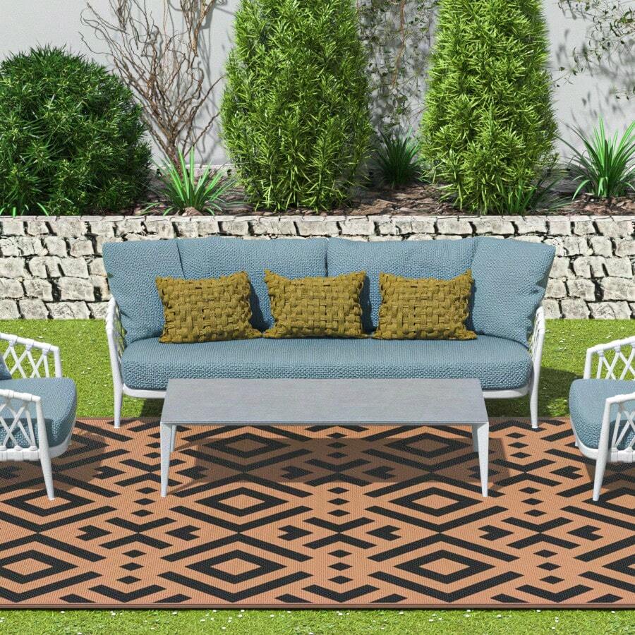 Outdoor Rugs Waterproof, Reversible Mats, Outdoor Area Rug, Plastic