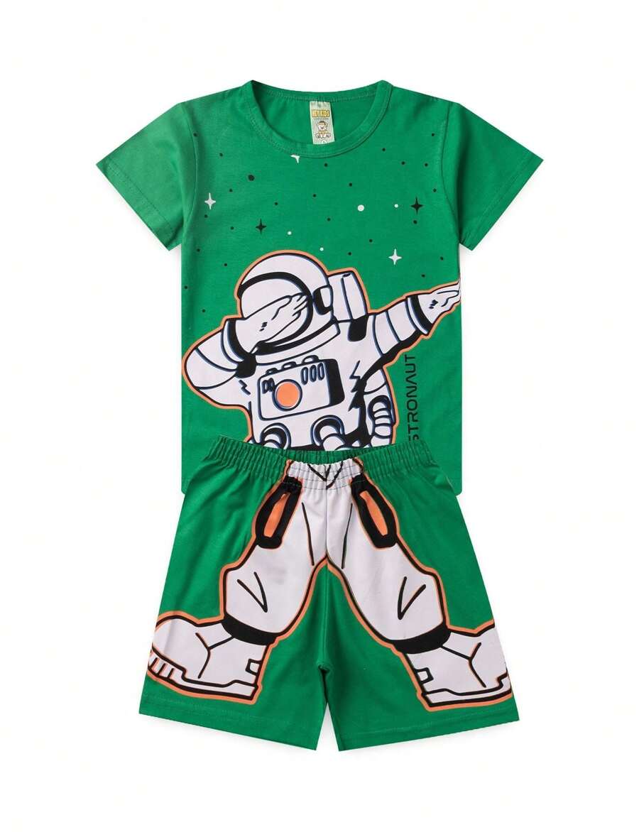 Astronaut Summer Boys' Pajamas - Hey Kids - Green - 綠色 - 查看 1