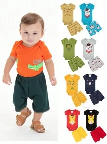 Short Sleeve Bodysuit For Baby Boy - 彩色 - 查看 3