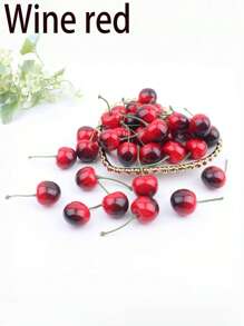 20个仿真水果樱桃，逼真水果樱桃装饰道具，适用于家居桌面装饰，厨房水果派对装饰，生日派对蛋糕装饰配件，婚礼场景装饰礼物毕业，假植物 - 20pcs - 查看 14