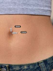 FOREVER QUEEN 1PC S925 Sterling Silver Navel Ring, Heart-Shaped Zirconia Navel Nail, Women's Puncture Anti Allergic Belly Button Button, Gift For Girlfriend Valentines