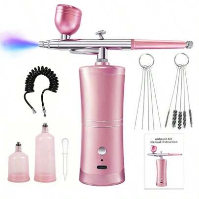 喷枪/喷枪头，1 套 0.3 毫米迷你空气压缩机套件喷枪喷雾器，适用于美甲 DIY 工艺蛋糕、化妆、绘画工艺等，母亲节礼物，送给朋友和家人的礼物